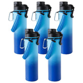 Kuber Industries Water Bottle | Steel Water Bottle for Daily Use | Vacuum Insulated Flask Water Bottle with Rope | Hot & Cold Water Bottle | 720 ML | LX-230604 | Pack of 5 | Aqua Blue